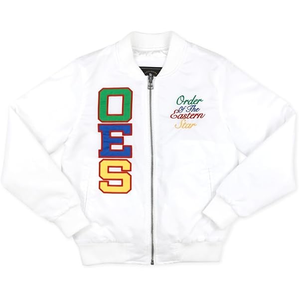 Custom Eastern Star OES Pentagon Down AF&AM Bomber Jacket - Personalized Name & Sizes S-5XL