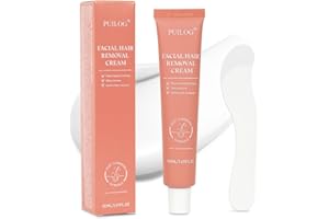 PUILOG Facial Hair Removal Cream for Women, Painless & Flawless Depilatory Cream for Face Upper Lip Chin Hair Remover, Gentle Formula for Sensitive Skin