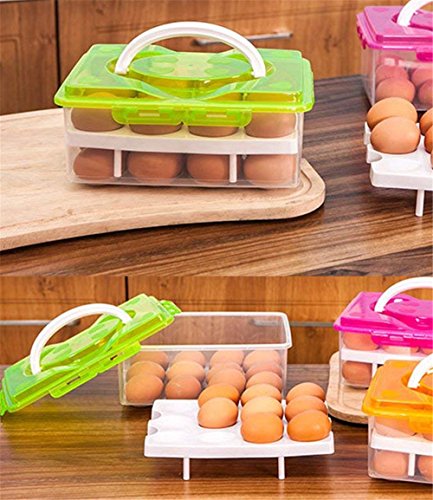 DUBENS Eierhalter Kühlschrank mit Tragegriff, Eierbehälter mit Deckel für 24 Eier Dose Box Eierbox, Eierdose Aufbewahrungsbox Transportbox Eieraufbewahrung für Outdoor Camping Picknick – Bild 8