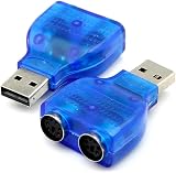 USB to PS/2 Adapter 2-Port Blue USB 2.0 3.0 1.1 Keyboard Mouse view 5