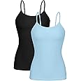 beautyin Cotton Camisole Tops for Women Shelf Bra Adjustable Spaghetti Strap Tank Top Basic Cami Undershirt