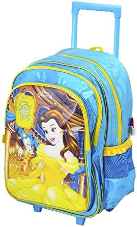 Ghanshyam Innovations Beauty and The Beast Polyester Trolley School Backpack for Kids (Size - 18" Trolly, Age - 8 Years and Above, 35 L)