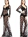 Yomoko Women Sexy Deep V-Neck Lace Maternity Photography Maxi Dress Black