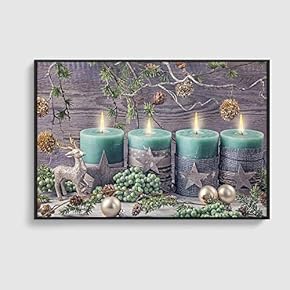 Framed Canvas Home Artwork Decoration Merry Christmas Canvas Wall Art for Living Room, Bedroom - 16x24 inches