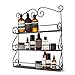 Flexzion 3-Tier Wall Mounted Spice & Cosmetics Rack Storage Organizer, Hanging Wire Shelf Holder for 2.5″ Wide Jar Bottle, Makeup Container Accessory, Great for Kitchen Cabinet Pantry Vanity, Blackthumb 3