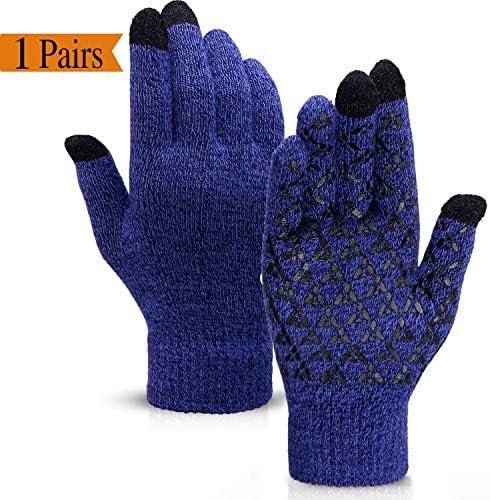 COOYOO Winter Gloves for Women and Men,Touchscreen Gloves,Knit Wool,Running Gloves,Anti-Slip Silicone Gel - Elastic Cuff - Thermal Soft Wool Lining
