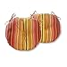 Greendale Home Fashions Round Indoor/Outdoor Bistro Chair Cushion, Kinnabari Stripe, 15-Inch, Set of 2