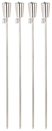 Carlo Milano Fackel: Edelstahl-Gartenfackel Amor, rostfrei, 280 ml,110 cm, 4er-Set (Ölfackeln)