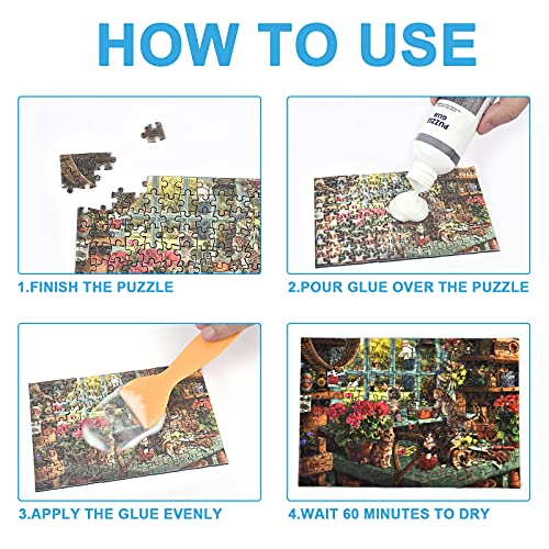 YAKAMOZ Jigsaw Puzzle Glue with Applicator Suitable for 1000/1500/3000