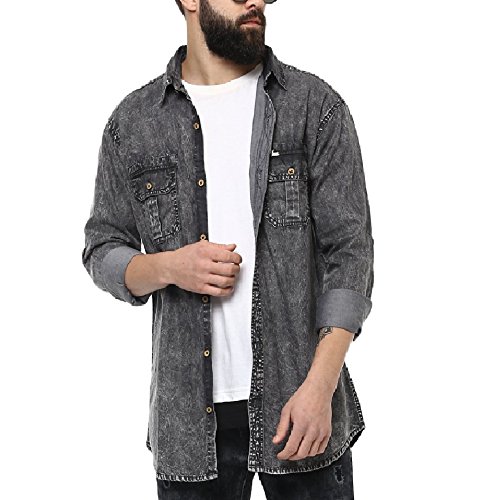 charcoal grey denim shirt