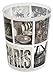 EVIDECO 6500417 Cafe Paris Printed Bathroom Floor Trash Can Waste Bin 4.5-liters/1.2-gal