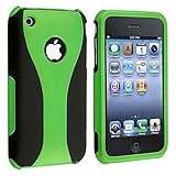 Snap-on Case compatible with Apple iPhone 3G / 3GS, Green / Black Cup Shape