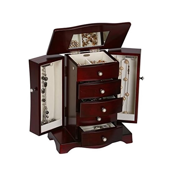 Mele & Co. Bette Wooden Jewelry Box (Mahogany Finish) - Image 3