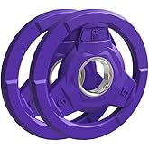 FAGUS H Color Coded 2-Inch Rubber Coated Olympic Grip Plate for Barbell,Solid Cast Iron Weight Plates for Strength Training, Weightlifting, Home Gym, 2.5/5/10/15/25/35/45 LB, Single and Pair