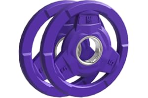 FAGUS H Color Coded 2-Inch Rubber Coated Olympic Grip Plate for Barbell,Solid Cast Iron Weight Plates for Strength Training, Weightlifting, Home Gym, 2.5/5/10/15/25/35/45 LB, Single and Pair