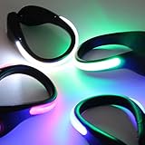 OUTERDO 1 Pair LED Luminous Outdoor Sport Flashing Safety Warning Lights Shoe Clip Reflective Lights For Runners Joggers Walkers Biker Black