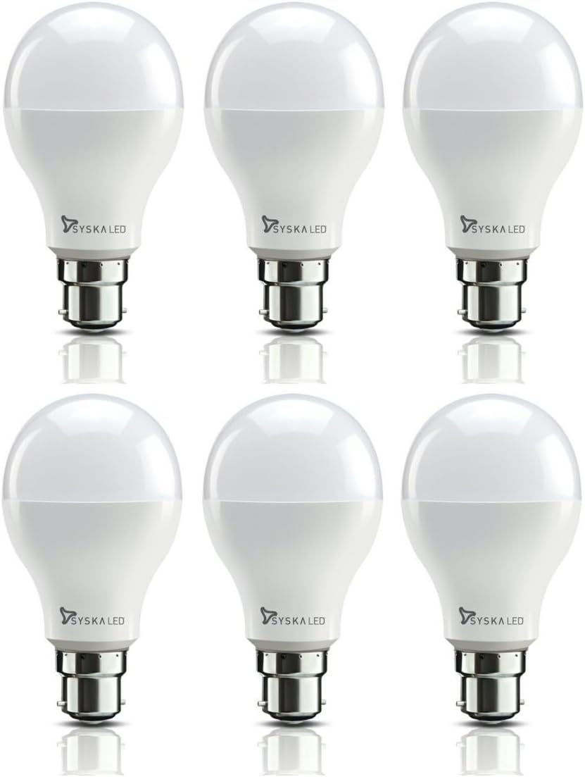 SYSKA SSK-PAG-N Base B22 15-Watt PAG LED Bulb (Pack of 6, Cool White)