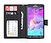 Note 4 Case, CellEver Galaxy Note 4 Wallet Case, Luxury PU Leather Case Flip Cover with Card Slots & Stand For Samsung Galaxy Note 4 - Black