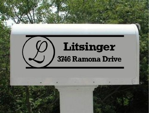 Personalized Mailbox Decal Sticker Set of 2 Name & Address for both sides - Thumbnail 2