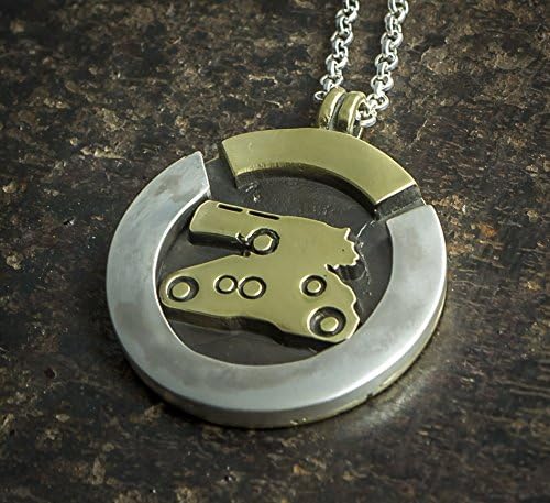 Bastion silver & brass pendant, inspired by Overwatch