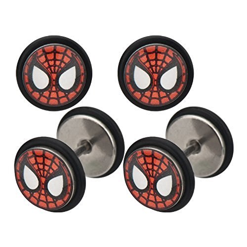 Marvel Comics Spider-Man 316L Surgical Steel Faux Plugs 18g