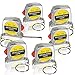 ArtCreativity 1.5 Inch Tape Measure Keychains for Kids and Adults - Set of 6 - Functional Mini Tape Measures with Stable Slide Lock - Birthday Party Favors, Goody Bag Fillers, Prize for Boys and Girls