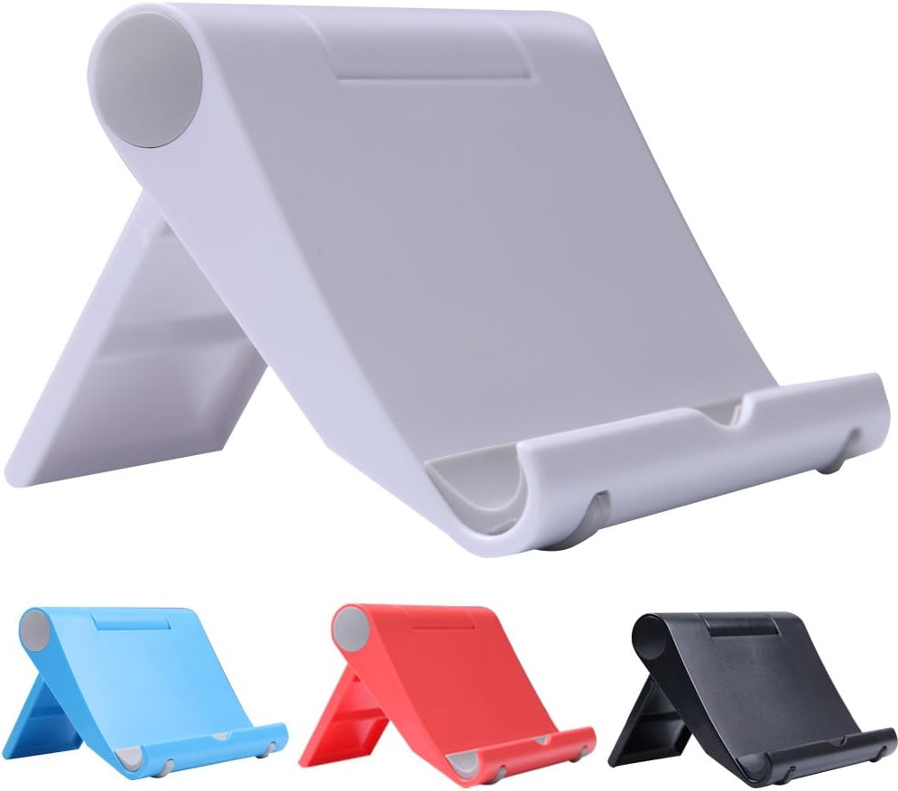 Aliynet Adjustable Cell Phone Stand,Multi-Angle Portable Stand,Desktop Adjustable Holder,Tablet Stand Holder,Multi Angle Phone Holder for iPhone X,iPhone 8,Kindle Ereader and More Smartphone(White)
