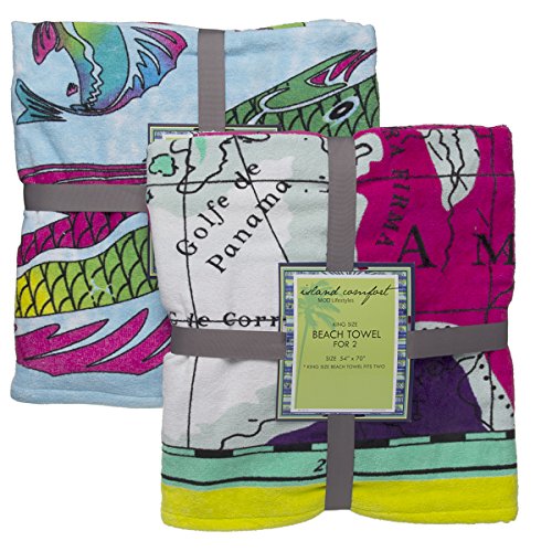 DG Home Goods 2 Pack King Size Beach Towels for 2 Giant Oversized 54” x