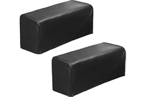 HAPYLY Set of 2 PU Leather Sofa Armrest Cover Anti-Slip Waterproof Furniture Armrest Protector Armchair Slipcovers for Recliner Sofa Chairs (Black)