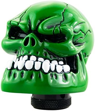 VmonV Skull Gear Shifter Knob, Manual Automatic Shift Stick Universal Car Knobs for Most Transmission Vehicles, Green