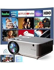 Native 1080p 5G WiFi Projector with 8000LM, Glisogo Full HD 1920*1080P Video Projector for Home Theater, Support 4K, Bluetooth Connection, Compatible with iOS/Andriod Phone/TV stick/PC/USB/PS4/PS5