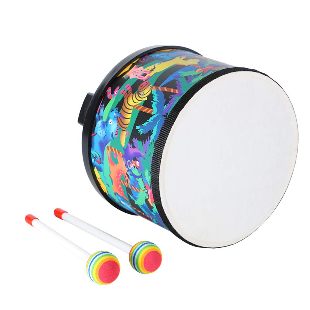 Floor Tom Drum for Kids 8 inch Percussion Instrument Music Drum with 2 Mallets for Baby Children Special Christmas Birthday Gift, Black