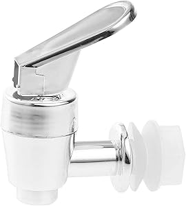 renvena Push Style Spigots for Beverage Dispenser Carafes, Replacement Lever Pour Spouts for Beverage Dispenser Silver Type A
