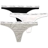 Calvin Klein Women's Carousel Logo Cotton Stretch Thong Panties, 3 Pack