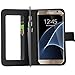 Abacus24-7 Galaxy S7 Edge Case [Mirror Wallet] with Flip Cover, Black