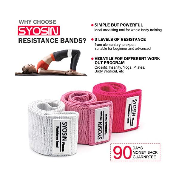 SYOSIN-Resistance-Bands-Non-Slip-Exercise-Loop-Bands-for-Hips-and-Glutes-3-Resistance-Levels-for-Butt-Legs-and-Whole-Body-Work-Out-Durable-Strong-Fitness-Bands-for-Pilates-Yoga-and-Body-Building SYOSIN Resistance Bands, Non-Slip Exercise Loop Bands for Hips and Glutes 3 Resistance Levels for Butt, Legs and Whole Body Work Out, Durable Strong Fitness Bands for Pilates, Yoga and Body Building