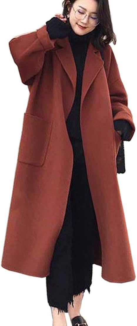 Amazon Fosys ロングコート チェスターコート レディース アウター コート ロング 秋冬 大人 きれいめ 大きいサイズ ドロップショルダー スリット ベルト付き コート ジャケット 通販