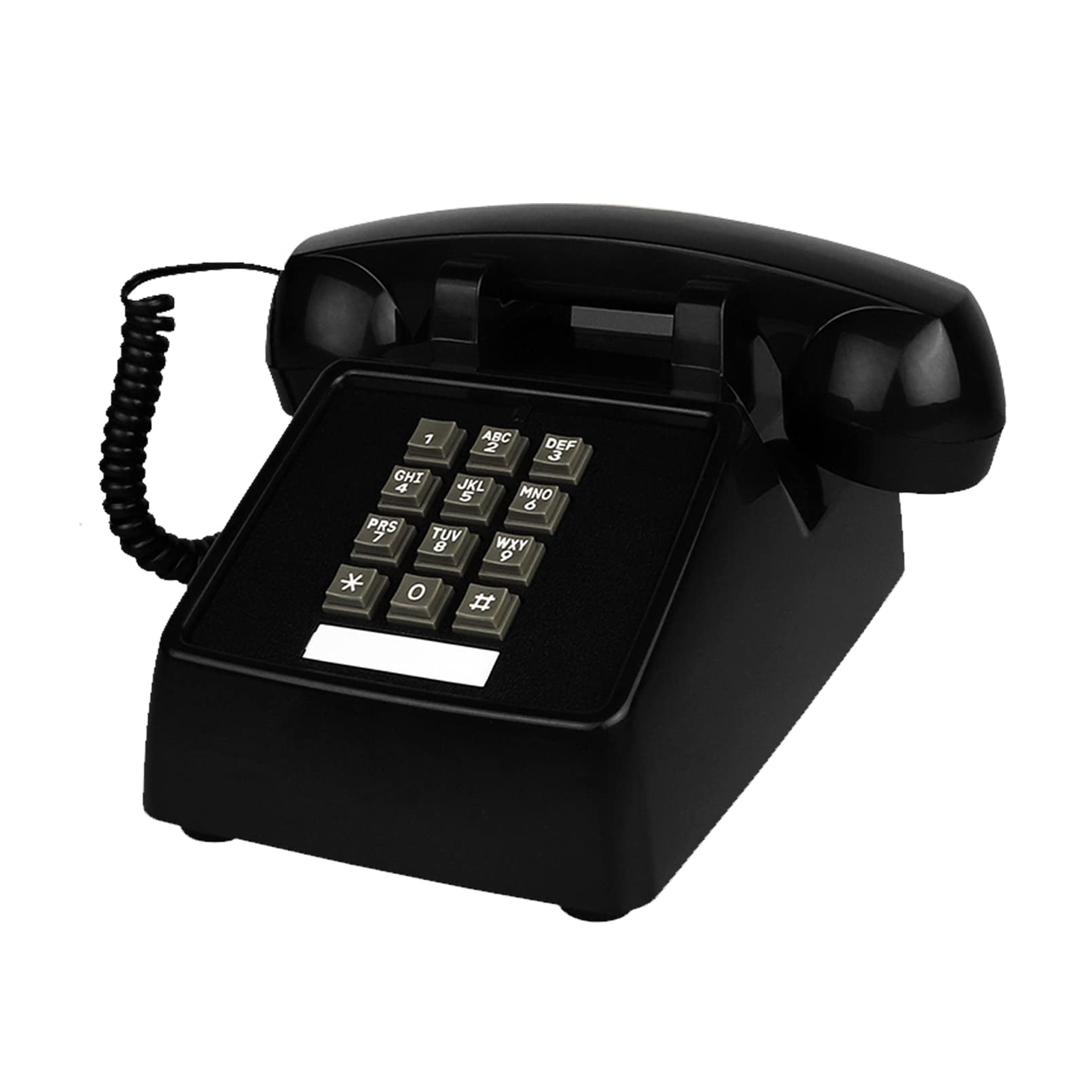 TelPal Landline Phones for Home Office Hotel School Corded Single Line Heavy Desktop Basic Telephone for Seniors Retro Classic Old Fashion Movie Decor Telephones with Loud Metal Bell Ringer (Black)