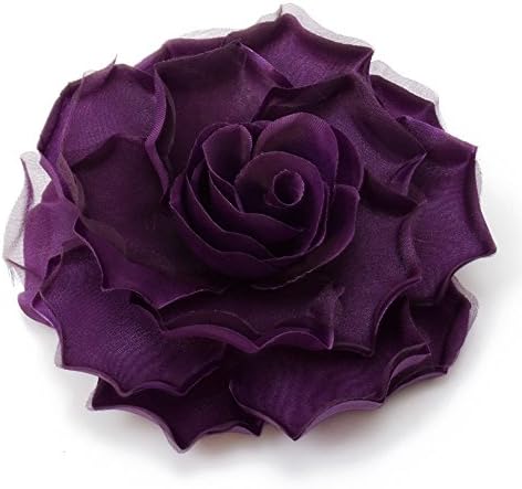 5" Flower Clip Pin for Headband, Dress and crafts by 1 pc, Purple, FL-1021