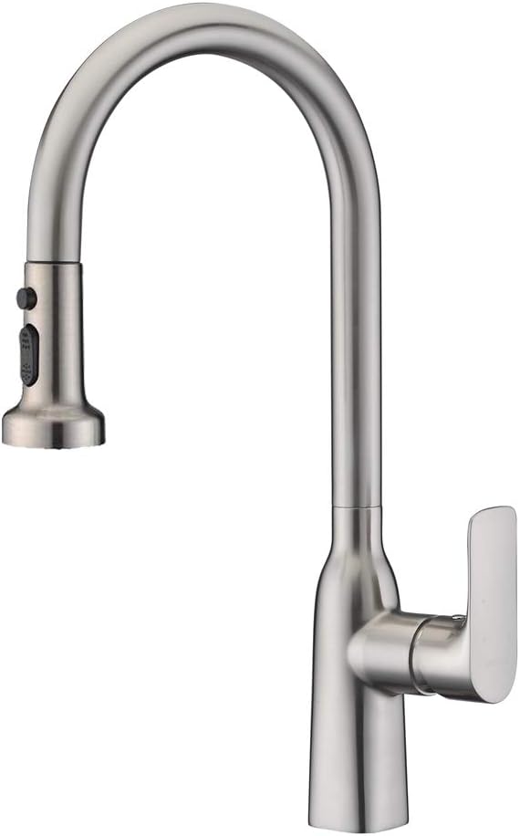 Kitchen Sink Taps Brushed Nickel WENKEN Single Handle Solid Brass