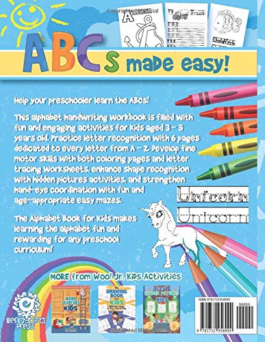 Alphabet Book for Kids: Letter Tracing, Coloring Book and ABC Activities for Preschoolers Ages 3-5 (Woo! Jr. Kids Activities Books)