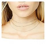 Geerier Stunning Layered Coin Choker Necklace Dangle Synthetic Diamond