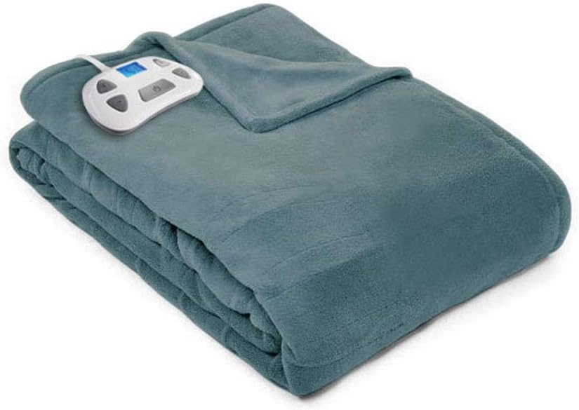 Pure Warmth 874195 Plush Electric Heated Warming Blanket Full Ivory Washable Auto Shut Off 10 Heat Settings: Home & Kitchen