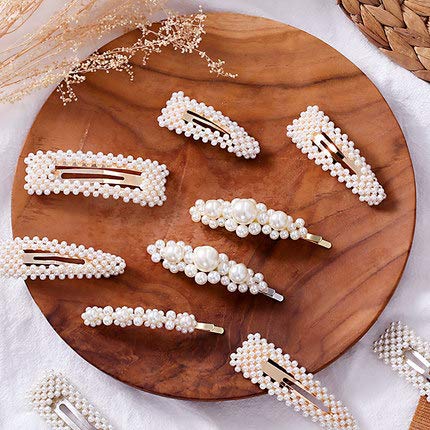 Hair Barrettes Hair Pins Decorative Wedding Bridal Pearl Hairpins Handmade Bridesmaid Hair Clips Hair Accessories for Women Ladies Girls 4pcs