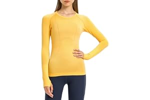 LUYAA Women's Workout Tops Long Sleeve Shirts Yoga Sports Breathable Gym Athletic Top Slim Fit