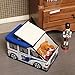 Blue Police Car Storage | Kids Collapsible Folding Toy Storage Organizer |Box Bin and Ottoman -Bedroom Policeman Décor Chest| Christmas Gift Box