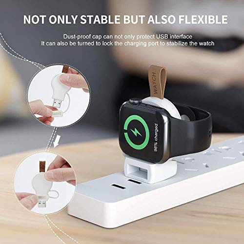 Wireless Charger for Apple iWatch Charger,MQOUNY Magnetic Wireless Portable Apple Watch Charger Dock Compatible for Apple Watch Series 1 2 3 4 5 44mm 40mm 42mm 38mm (White)