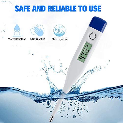 Electronic Oral Thermometer, 2 Pack Digital Thermometer, Rectal and