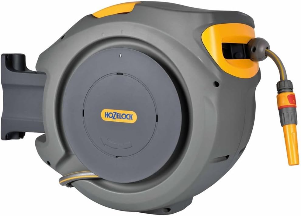 Hozelock Auto Reel with 20 m Hose, Yellow/Grey & Metal Threaded Connector Pro 3/4 inch for Taps - Image 3