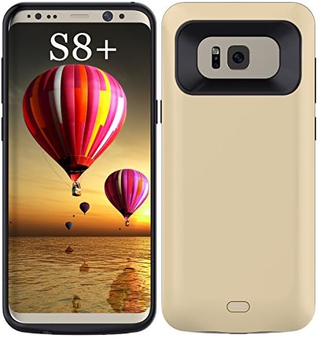 Galaxy S8 Plus Battery Case,5500mAh Portable External Backup Charging Case,Rechargeable Protective Power Bank Charger for Samsung Galaxy S8 Plus(Gold)(Not for Galaxy S8)